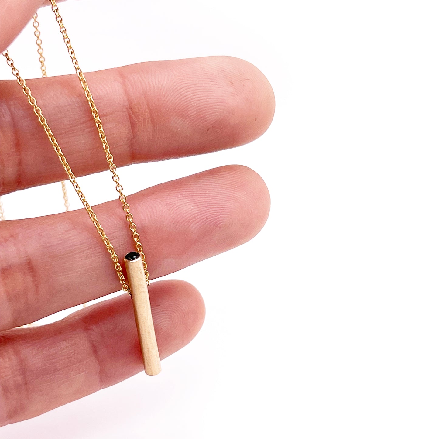 14k Gold Balance Beam Necklace