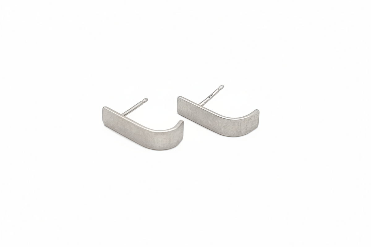 Slope Hoop Earrings: Sterling Silver