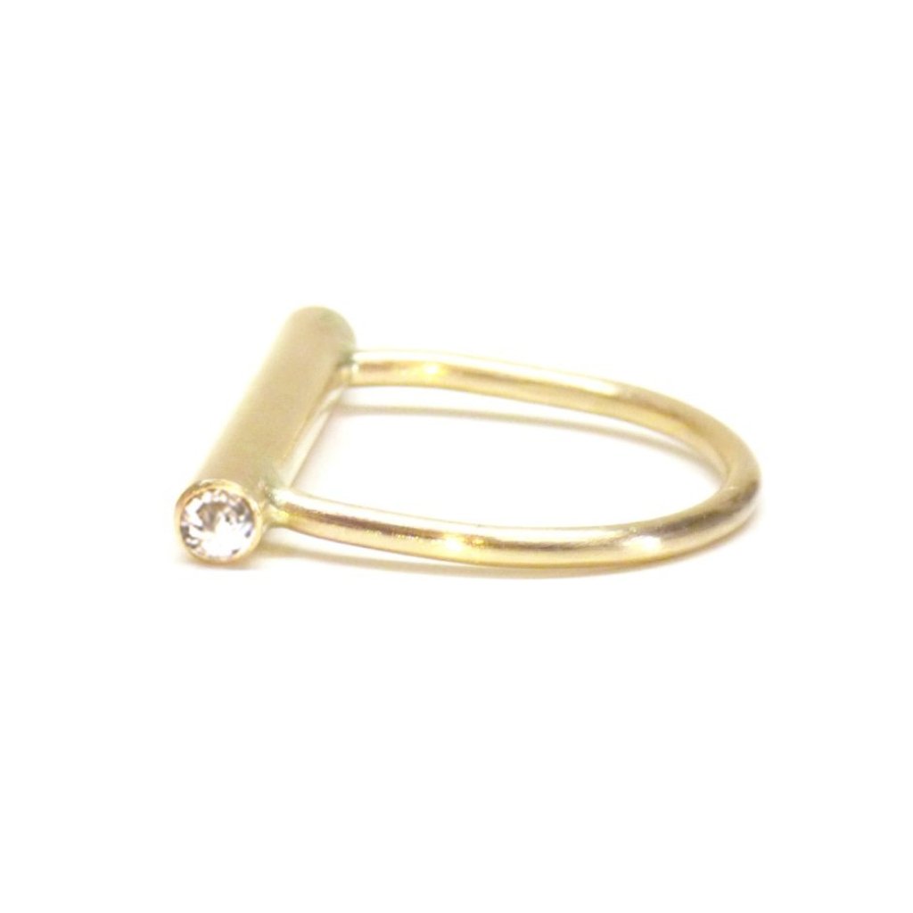 Balance Beam Ring: 14K Gold