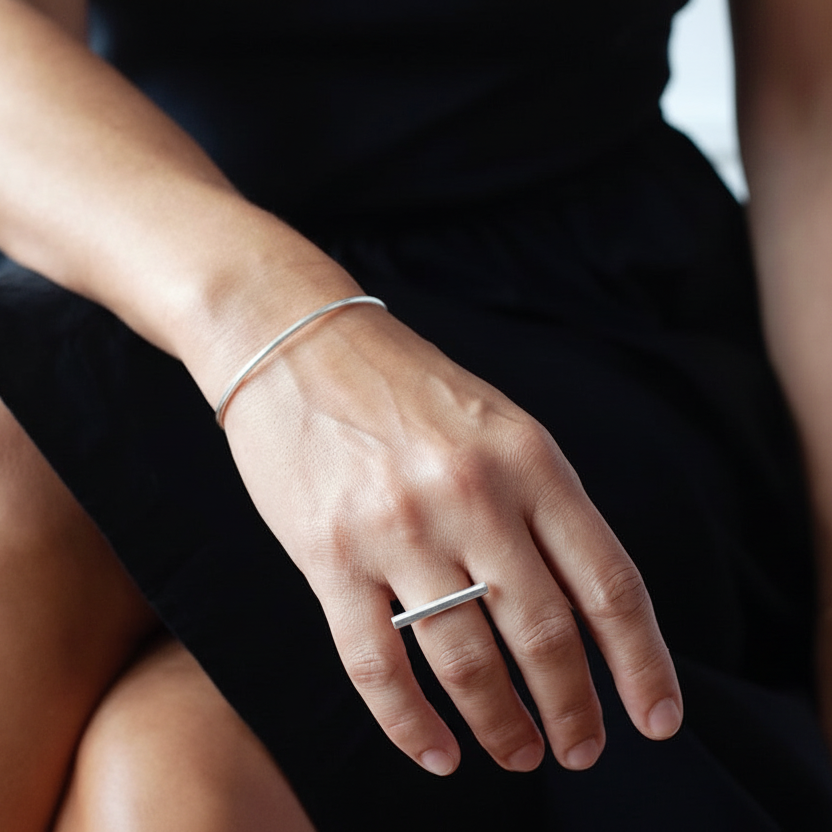 Balance Beam Ring: Sterling Silver