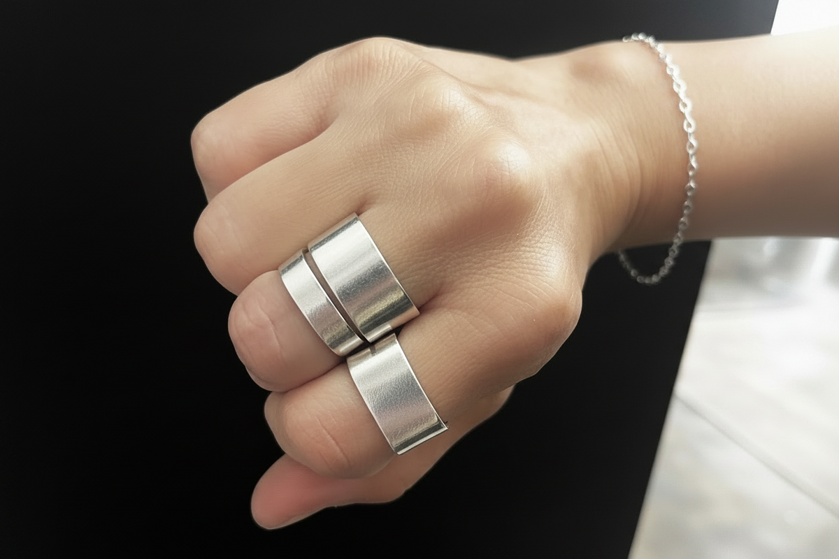Thick & Thin Band: Sterling Silver