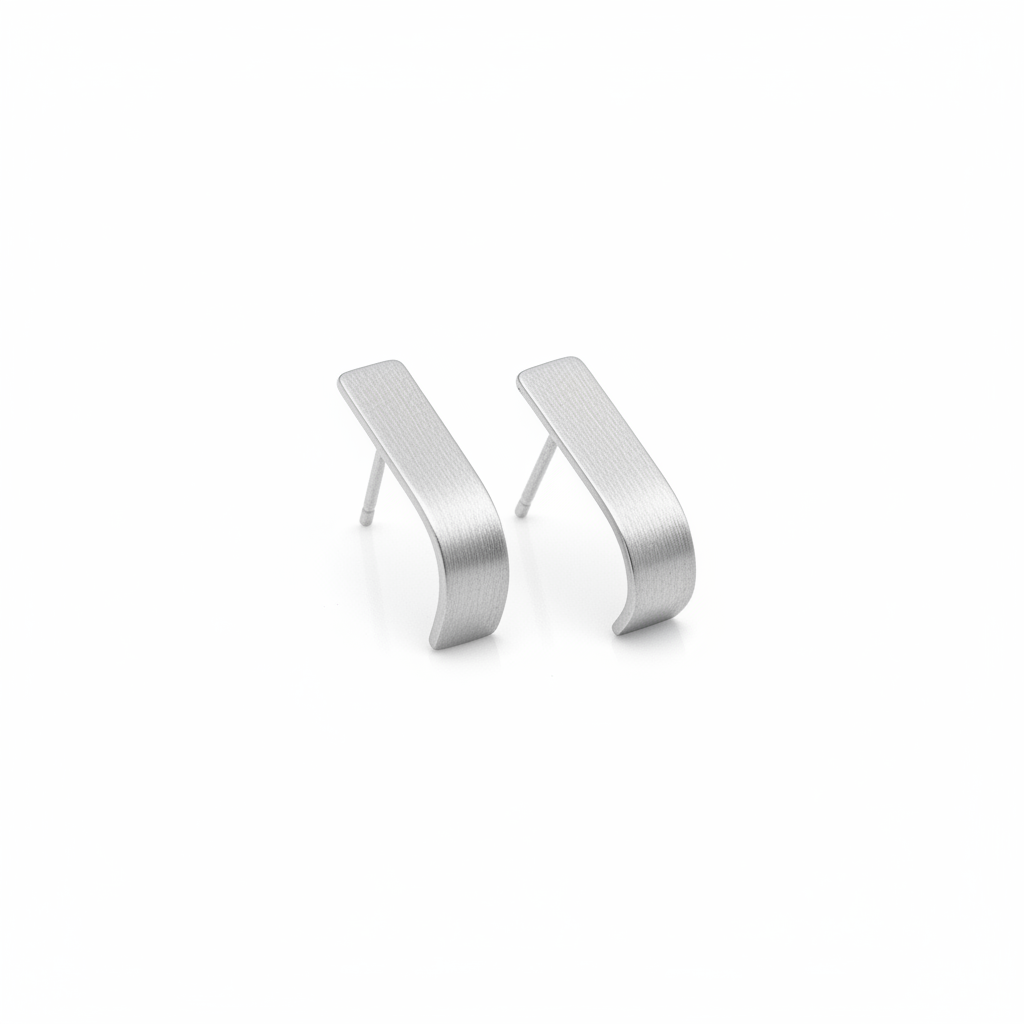 Slope Hoop Earrings: Sterling Silver