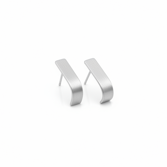 Slope Hoop Earrings: Sterling Silver