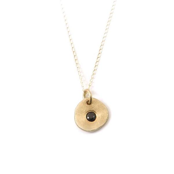Serendipity Necklace with Gemstone: 14k Gold