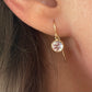 White Topaz Earrings: 14K Gold