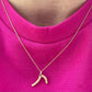 Lucky Wishbone Pendant: 14k Gold