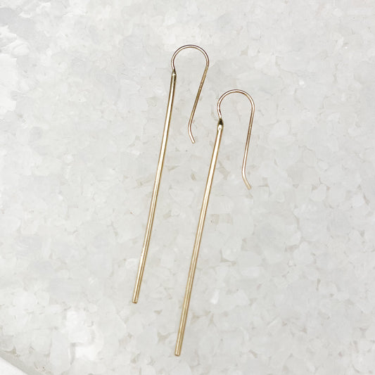 14K Long Line Earrings
