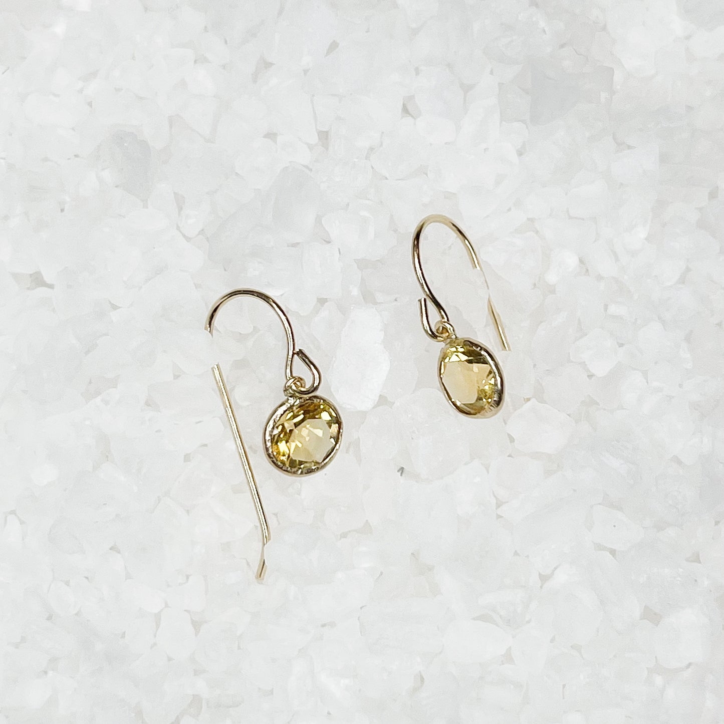 Citrine Earrings: 14K Gold