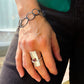 Silver Shield Ring with Rhodolite Garnet