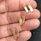 Curved Stud Earrings: 14K Gold
